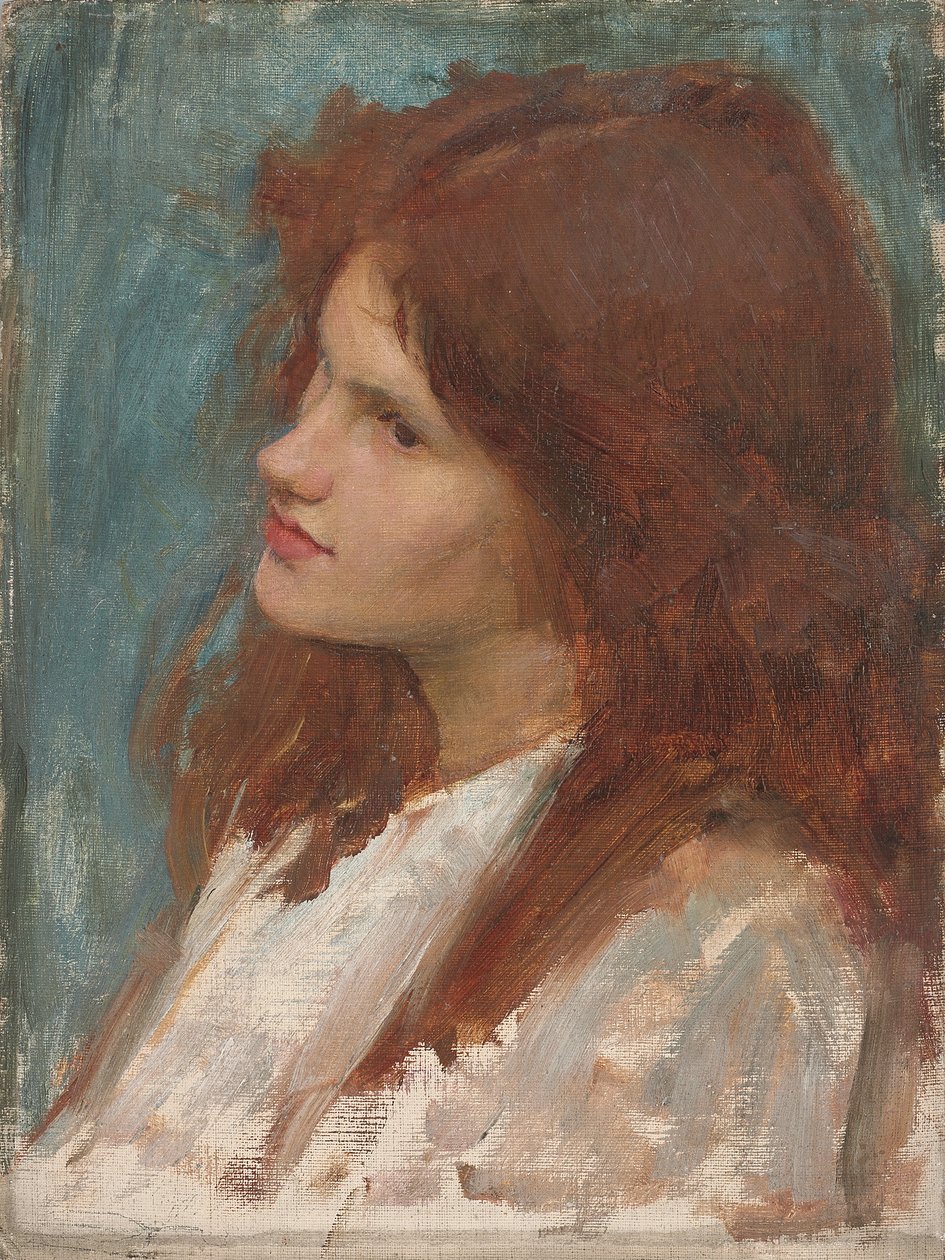 Egy lány feje, c. 1892-1900 alkotó: John William Waterhouse
