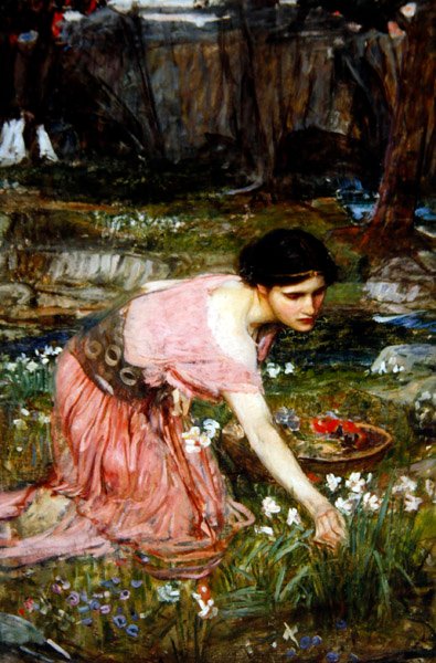 Virágszedő lányok a patak mellett, 1911 körül (olaj, vászon) alkotó: John William Waterhouse