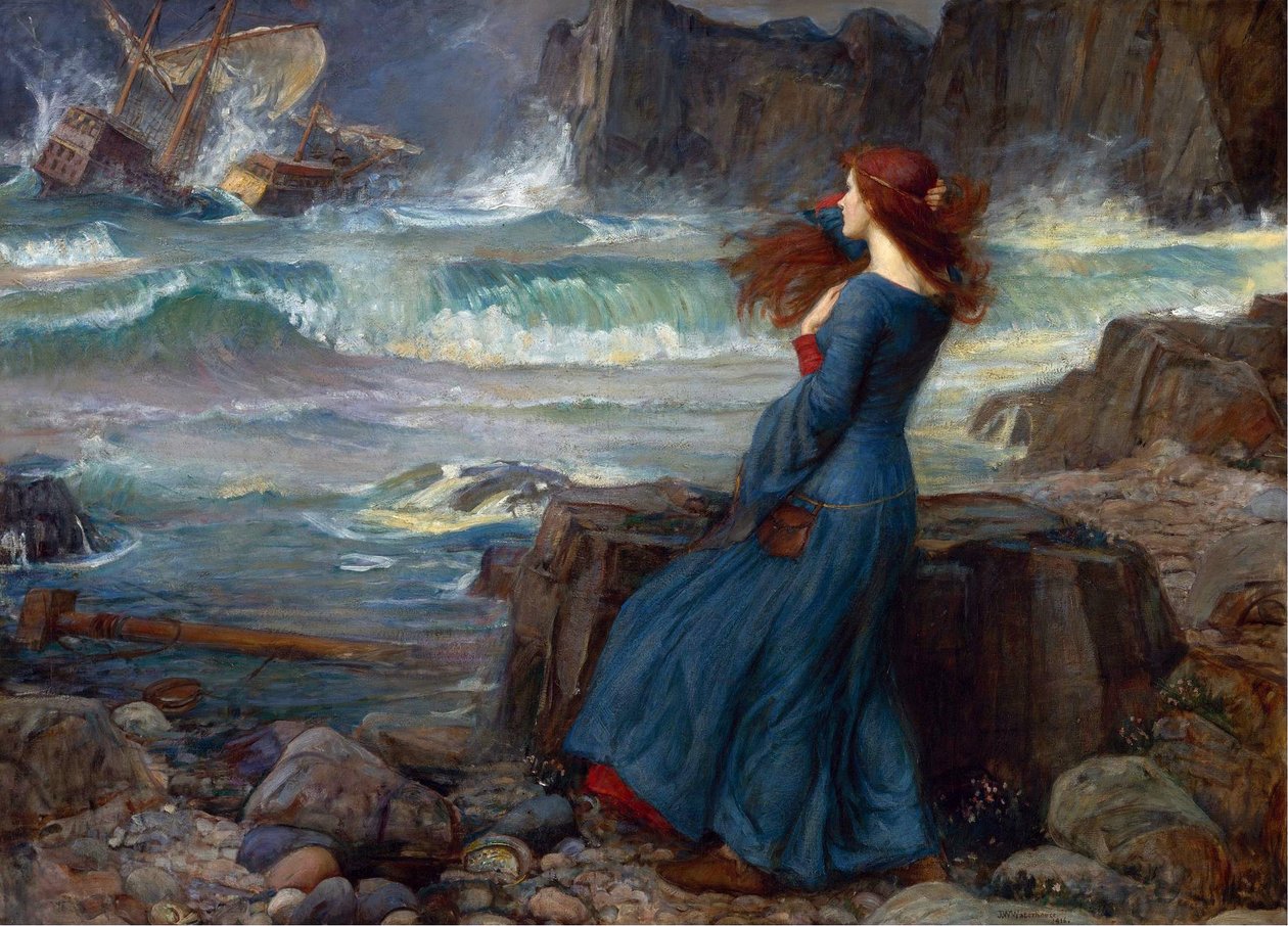 Miranda – A vihar (Shakespeare) – John William Waterhouse rajza alkotó: John William Waterhouse