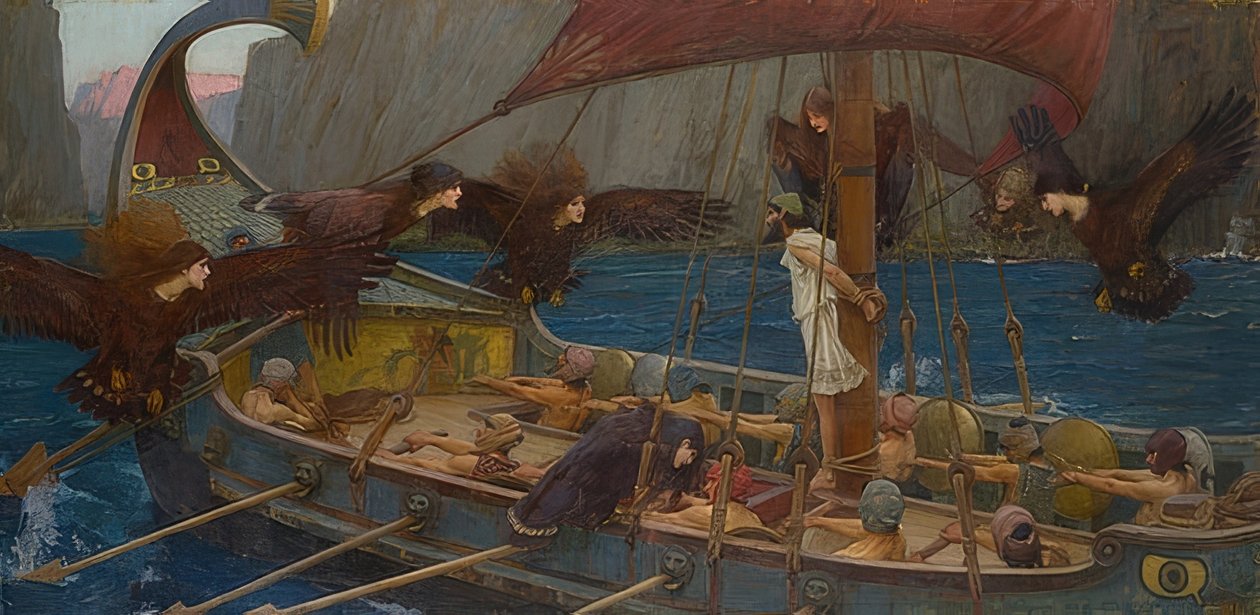 Odüsszeusz és a szirének. 1891 alkotó: John William Waterhouse