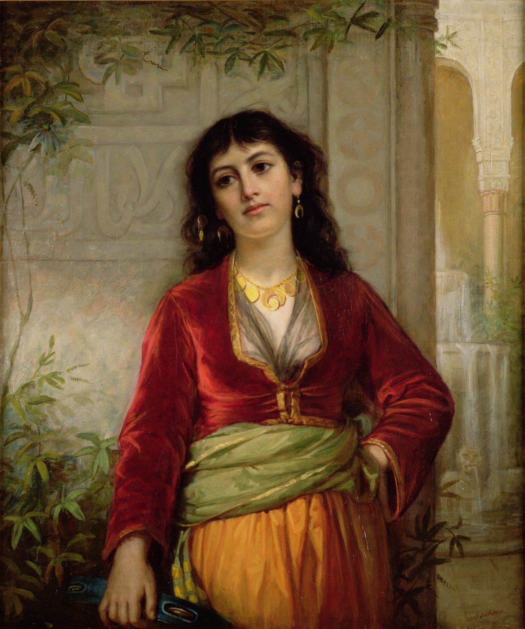 The Unwelcome Companion (Utcai jelenet Kairóban), 1872-73 (olaj, vászon) alkotó: John William Waterhouse