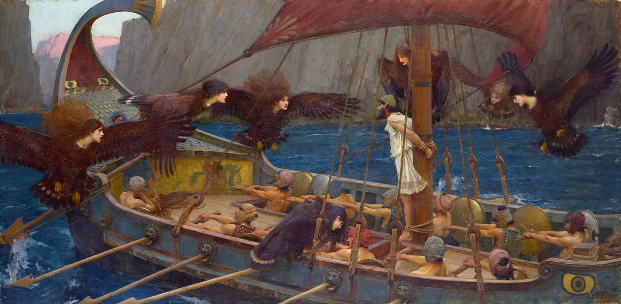 Ulysses és a szirénák alkotó: John William Waterhouse