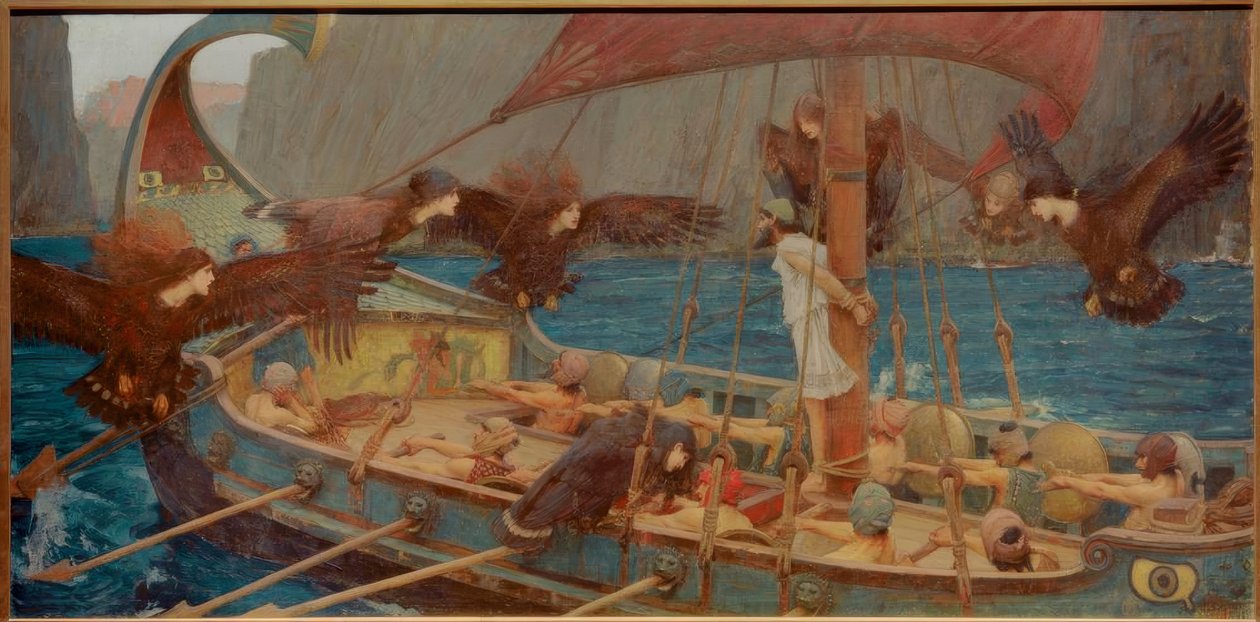 Ulysses és a szirénák alkotó: John William Waterhouse