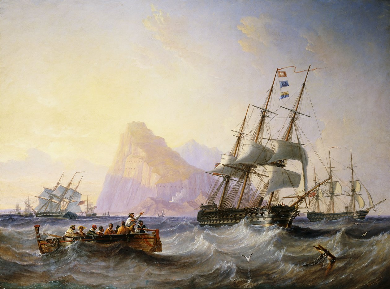 British Men O "War off Gibraltar, 1855 alkotó: John Wilson Carmichael