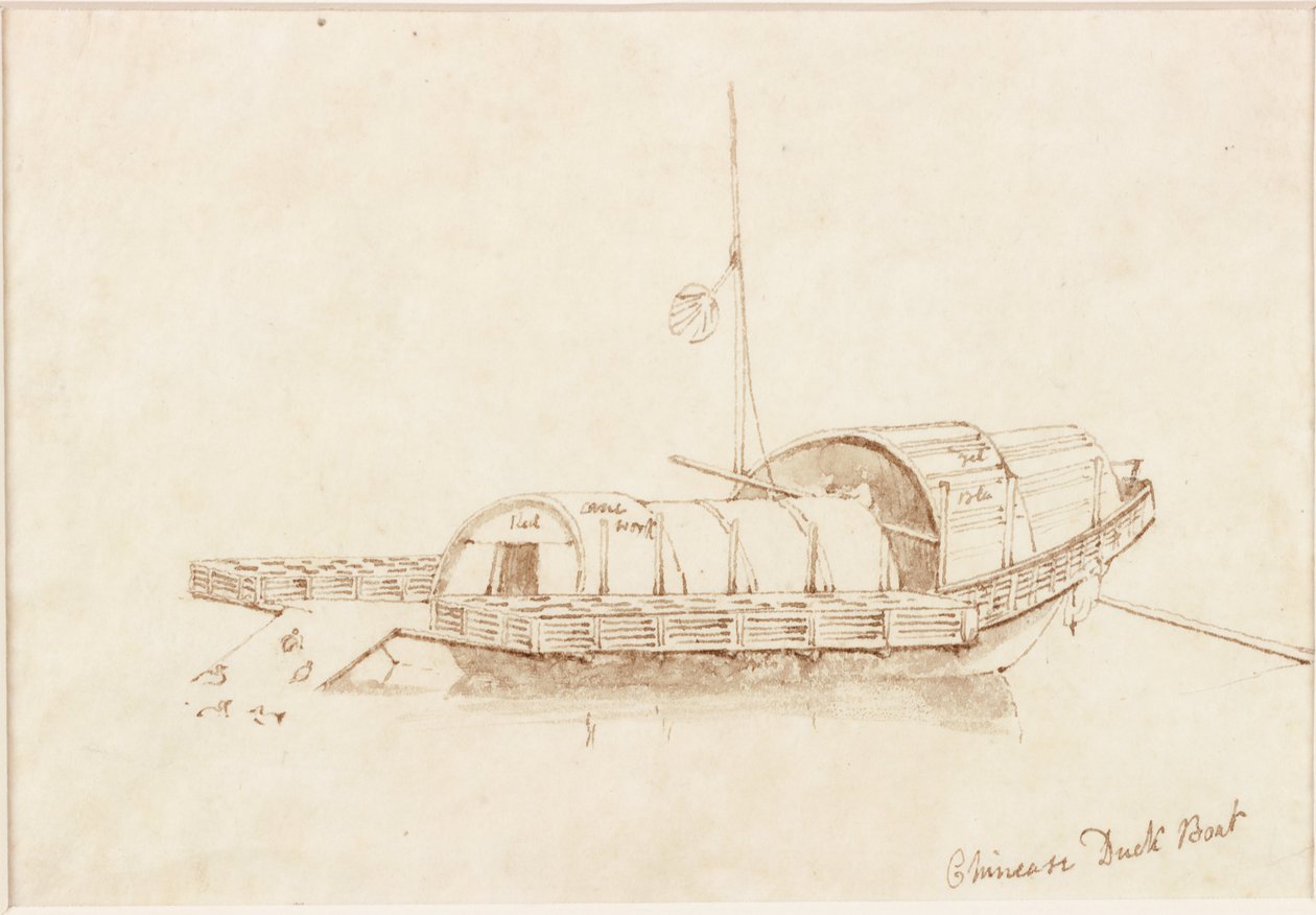 Kínai kacsahajó (tinta (spirál) papíron (papíron)) alkotó: John Wilson Carmichael