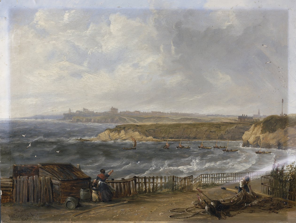 Cullercoats Tynemouth felé néz – árvíz alkotó: John Wilson Carmichael