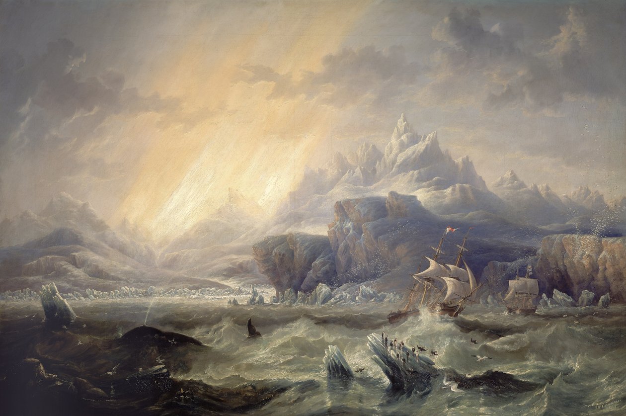 HMS "Erebus" és "Terror" az Antarktiszon alkotó: John Wilson Carmichael