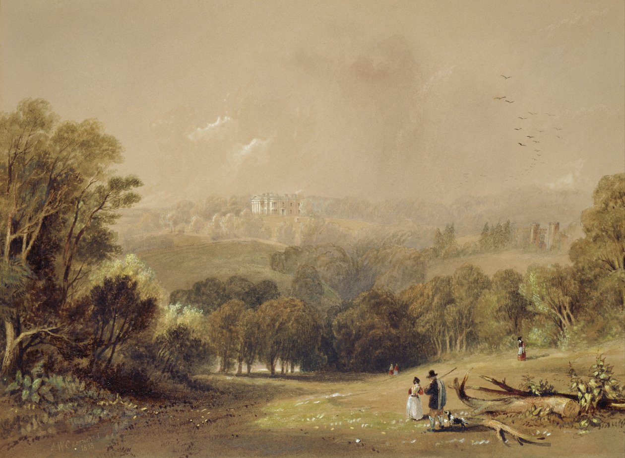 Roundhay Park, Leeds (akvarell papíron) alkotó: John Wilson Carmichael