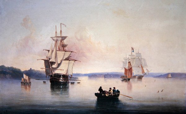 Saltash Creek - Plymouth közelében alkotó: John Wilson Carmichael