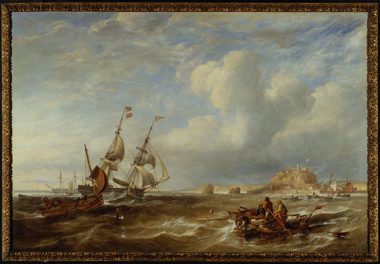 A 78 tonnás Brigantine "The Advocate" St. Helier-nél, Jersey, 1749 alkotó: John Wilson Carmichael