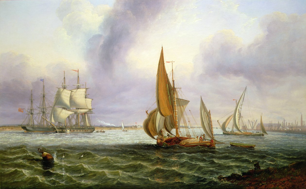 A Temze Woolwichban alkotó: John Wilson Carmichael