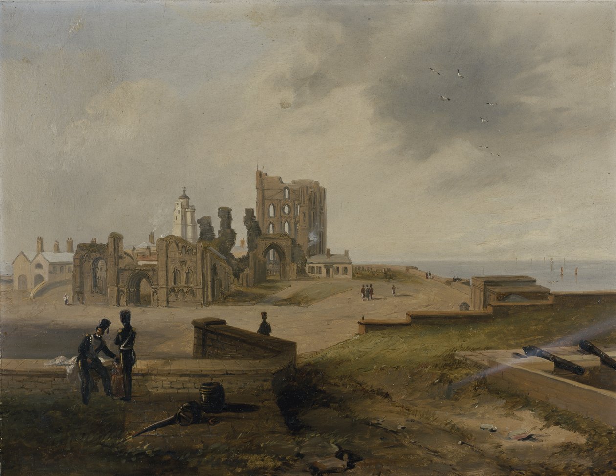 Tynemouth Priory keletről alkotó: John Wilson Carmichael