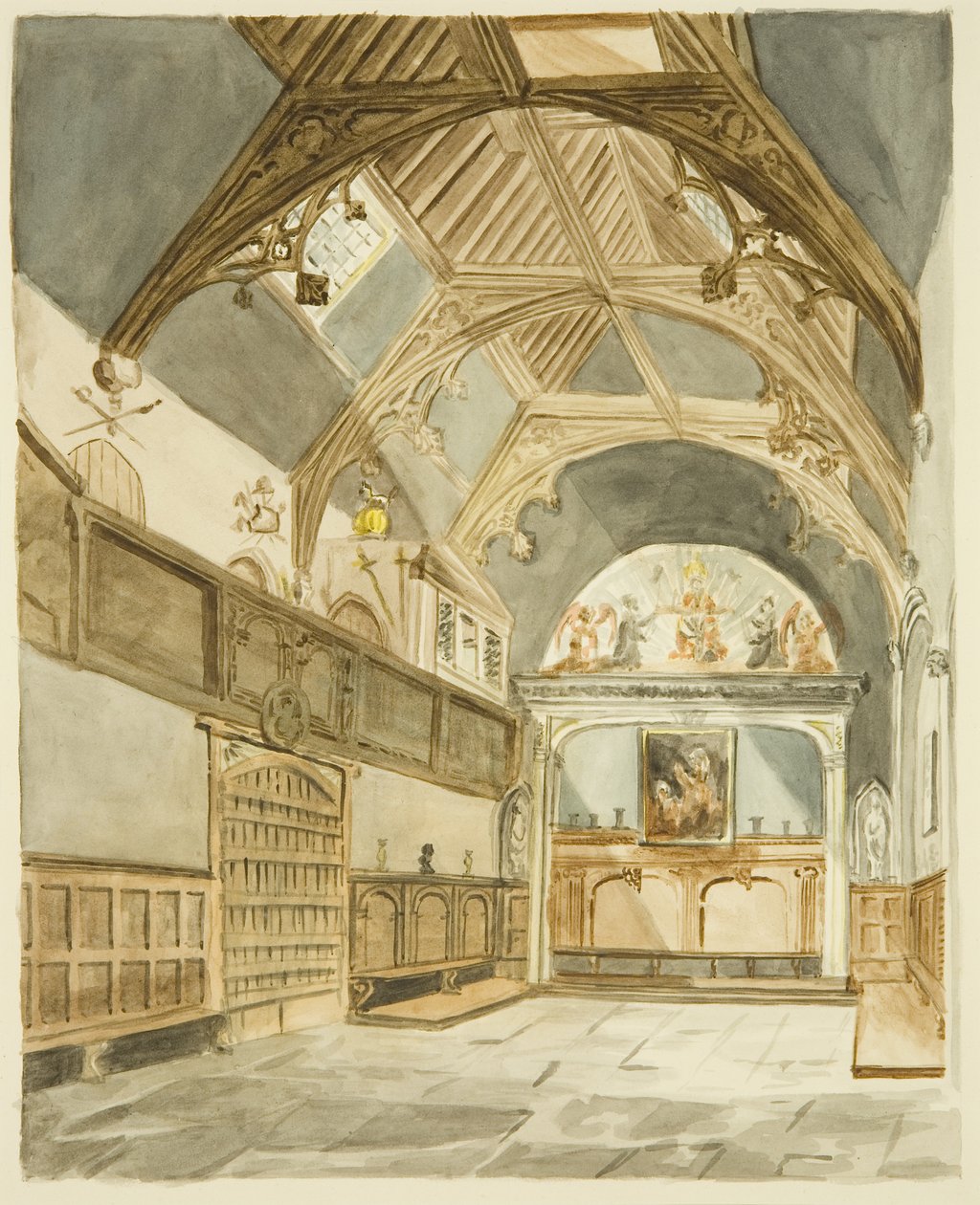 Canynges kápolna a Redcliffe utcában (ceruza és akvarell papíron) alkotó: John Withers