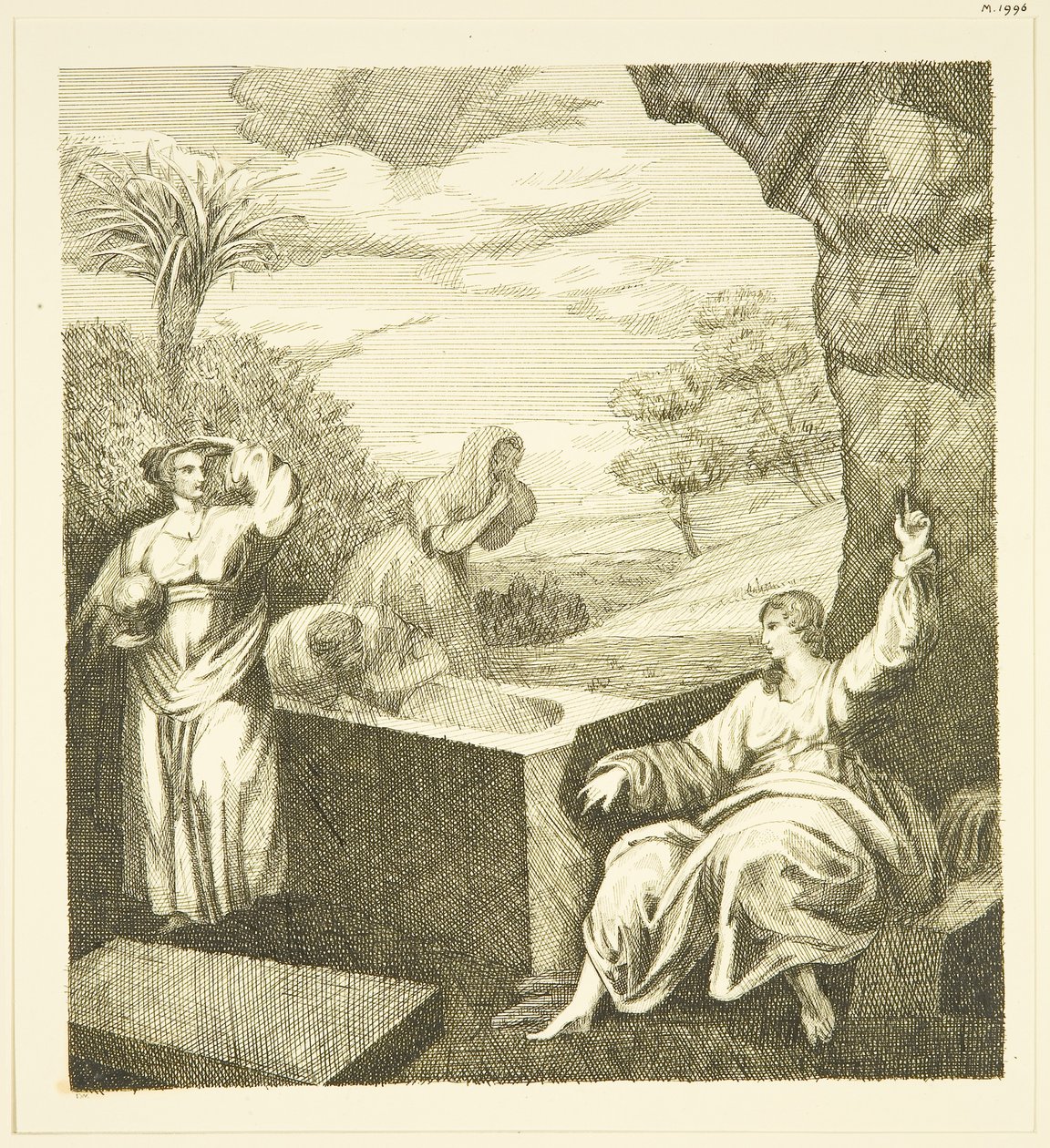Hogarth oltárképe – Angyal a sírnál (toll és tinta papíron) alkotó: John Withers