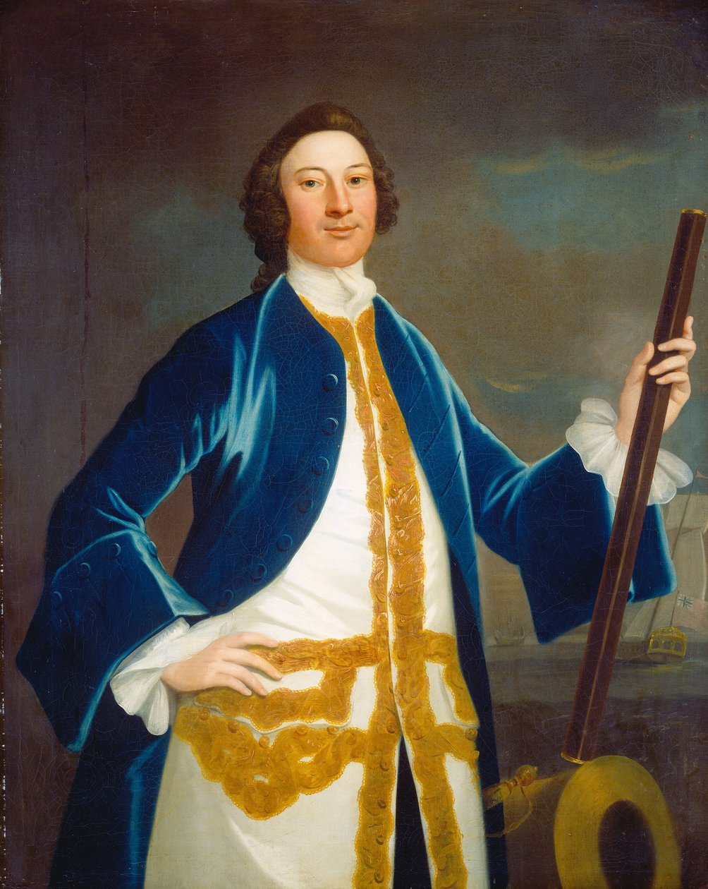 Azonosítatlan brit haditengerészeti tiszt, c. 1745. alkotó: John Wollaston