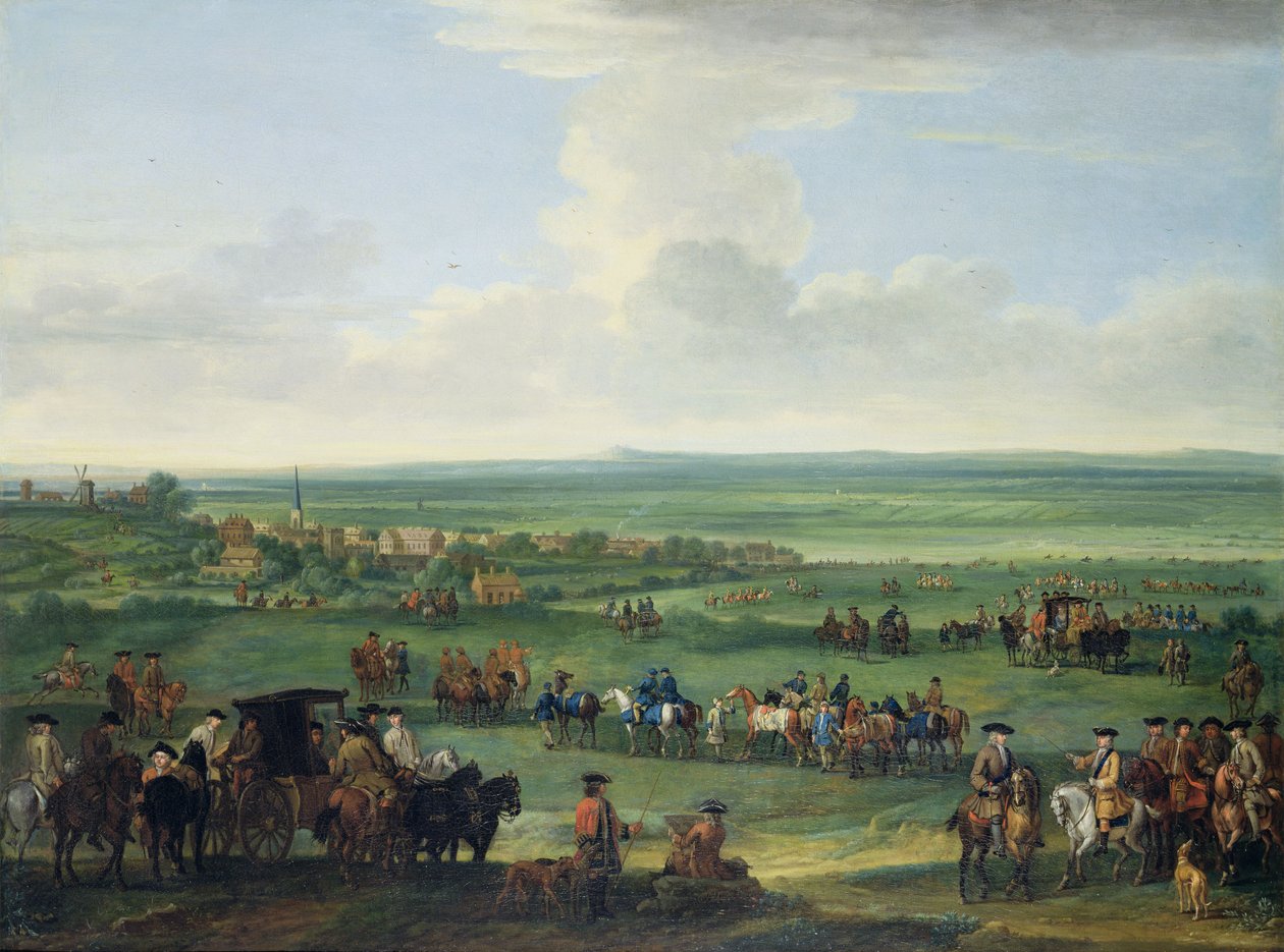 I. György (1660-1727) Newmarketben, 1717. október 4. vagy 5., 1717 körül (olaj, vászon) alkotó: John Wootton