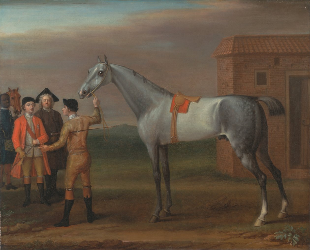 Lamprey, tulajdonosával, Sir William Morgan-nel, Newmarket-ben alkotó: John Wootton