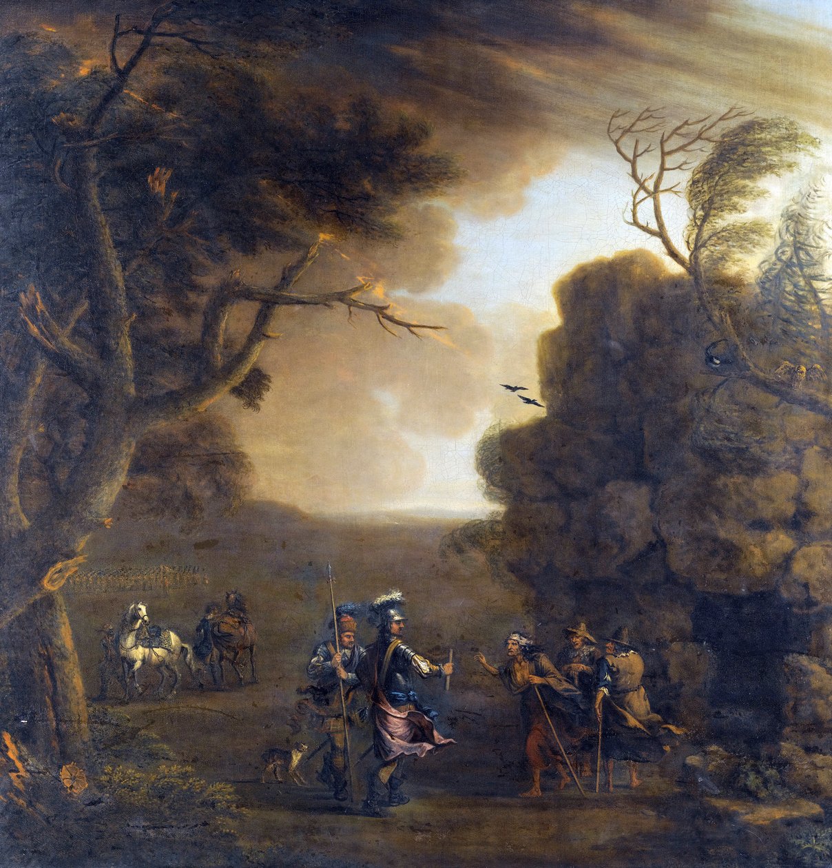 Macbeth és Banquo találkozik a három boszorkánnyal – Wootton, John (1686-1765) alkotó: John Wootton