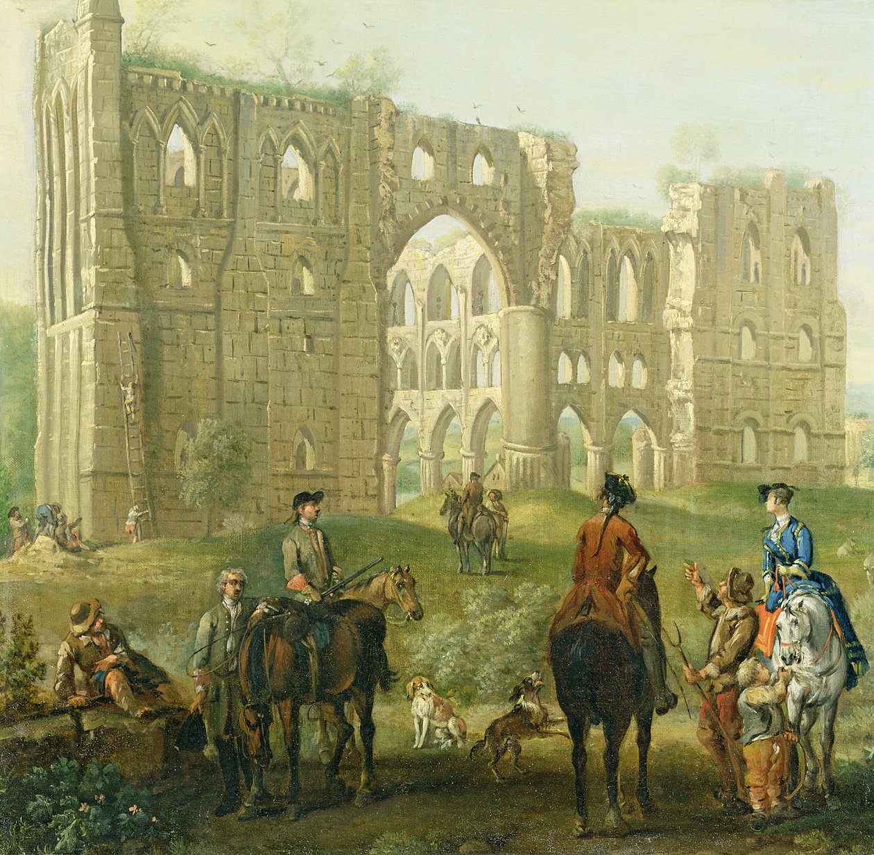 Lovasok megállnak a Rievaulx-i apátság romjainál, 1740-50 körül (olaj, vászon) alkotó: John Wootton