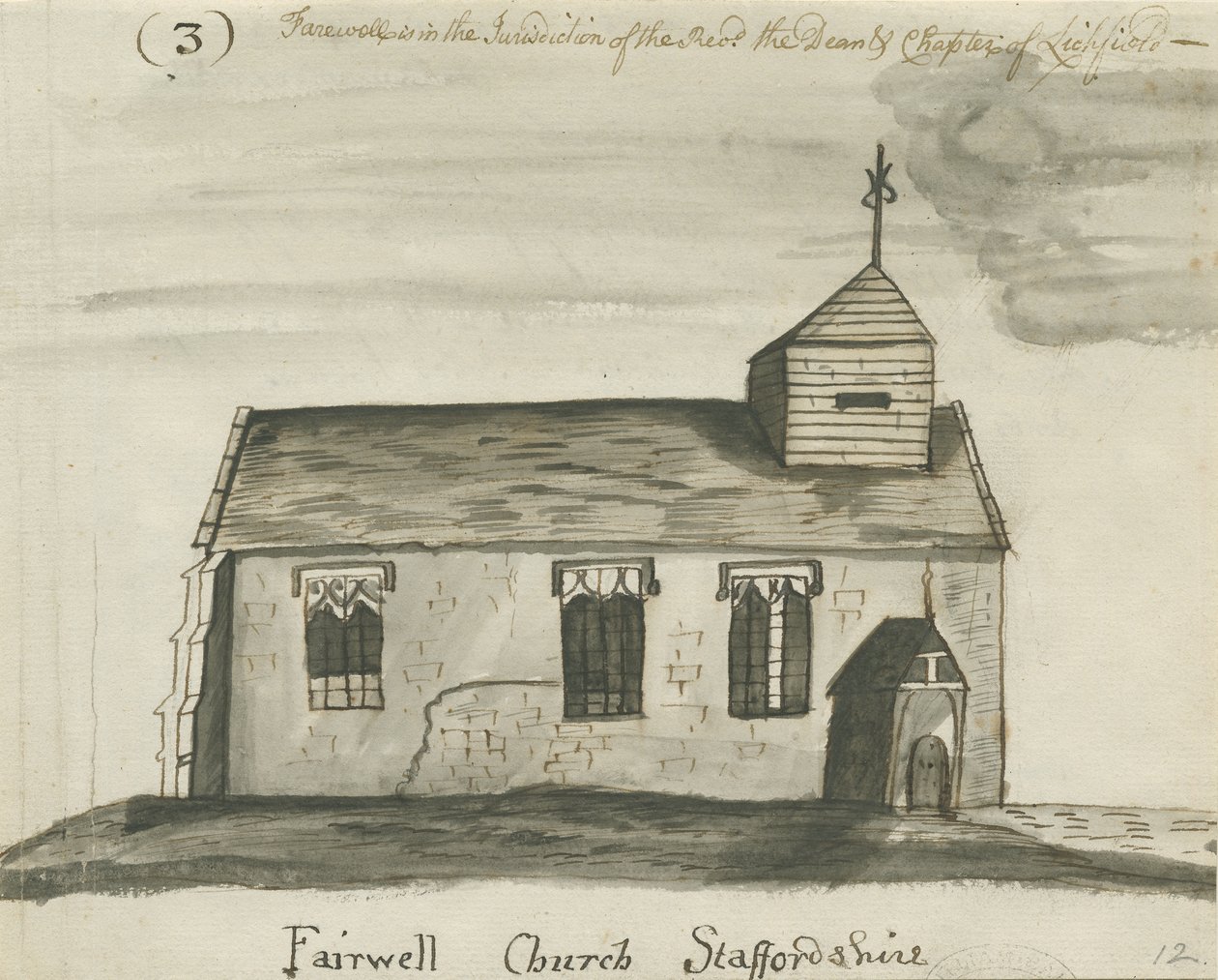 Búcsútemplom: toll és mosdó szépia rajz, nd [c 1780] alkotó: John Wright