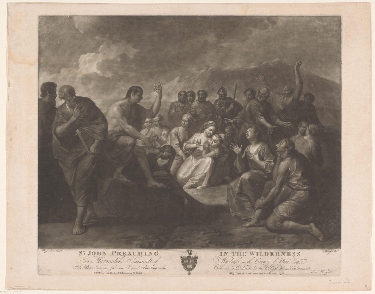 Johannes de Doper előrejelzése Szent János prédikál a vadonban (cím a tárgyon) alkotó: John Wright
