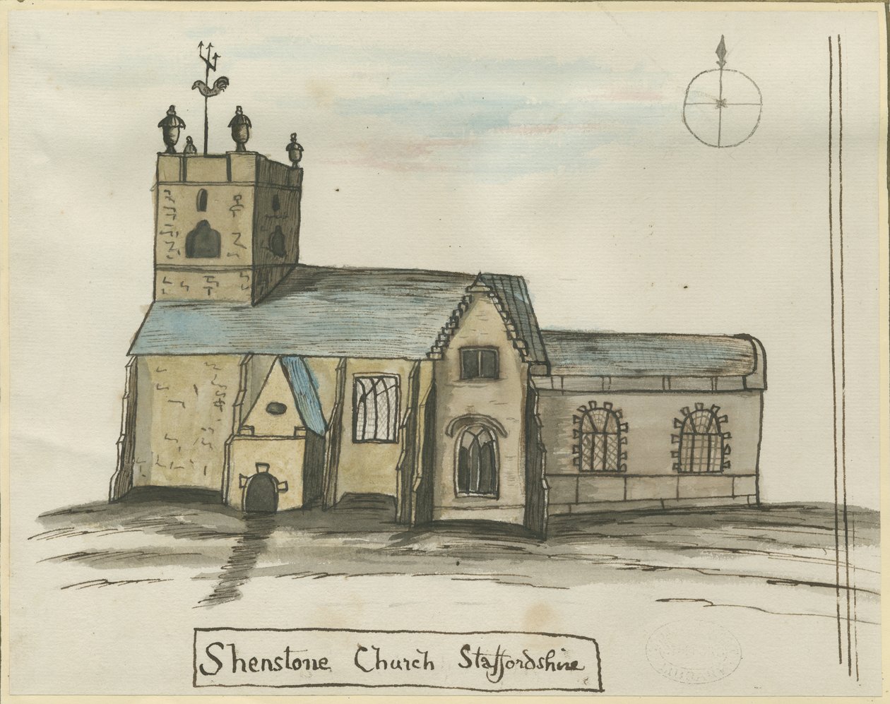 Shenstone templom: akvarell festmény, nd [1784] (festmény) alkotó: John Wright