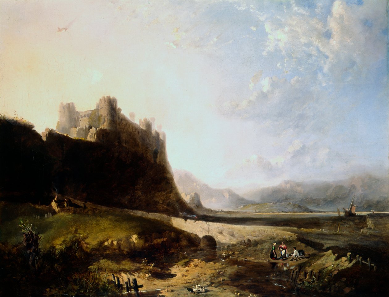 „Harlech kastély”, 19. század. alkotó: John Wright Oakes