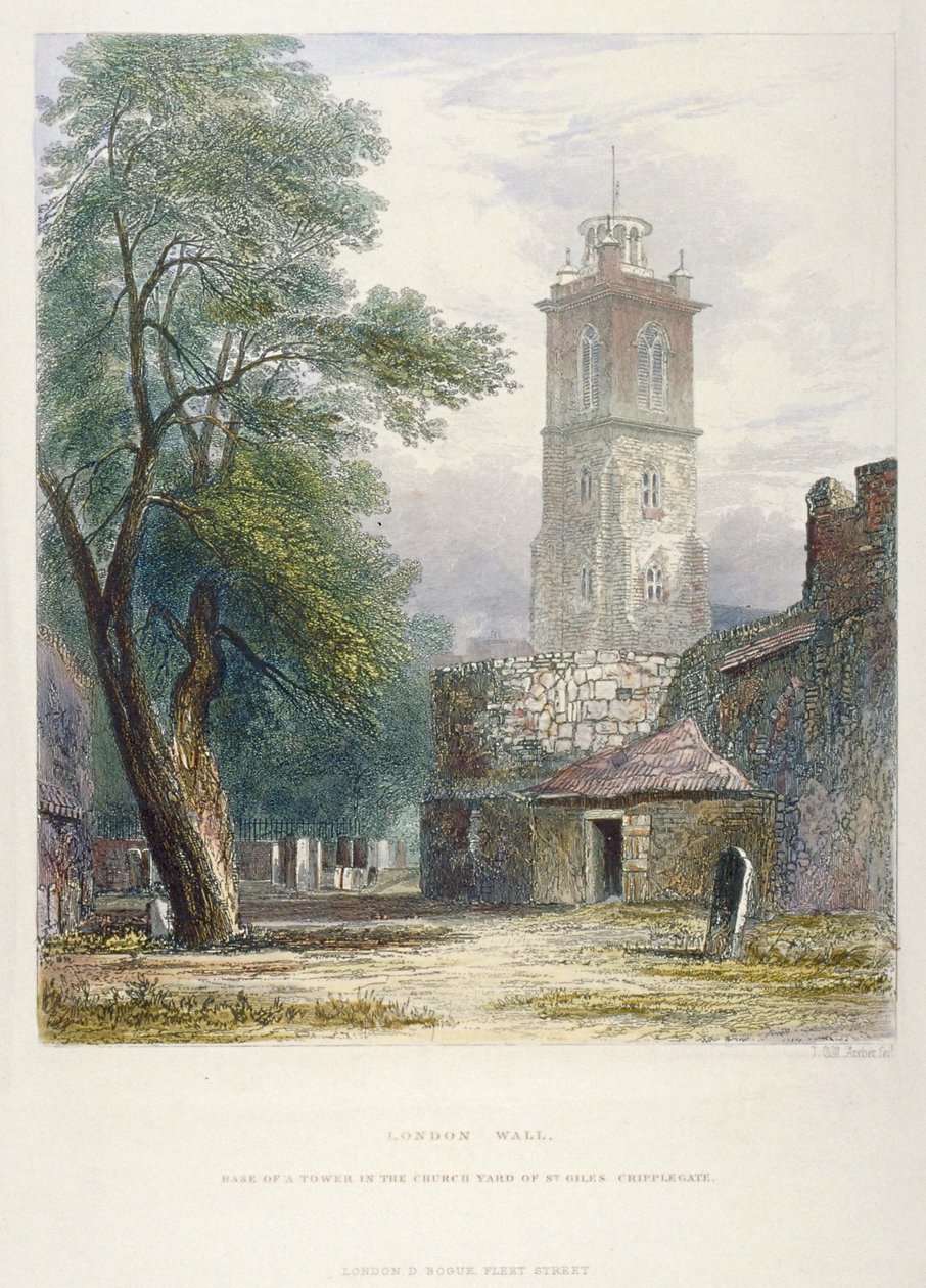 St Giles templom Cripplegate nélkül, London City, 1851 alkotó: John Wykeham Archer