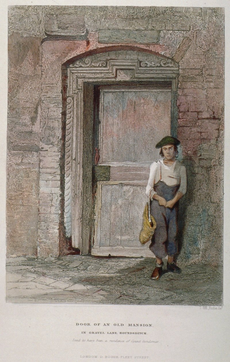 Egy régi kastély ajtaja a Gravel Lane-ben, City of London, 1851 alkotó: John Wykeham Archer
