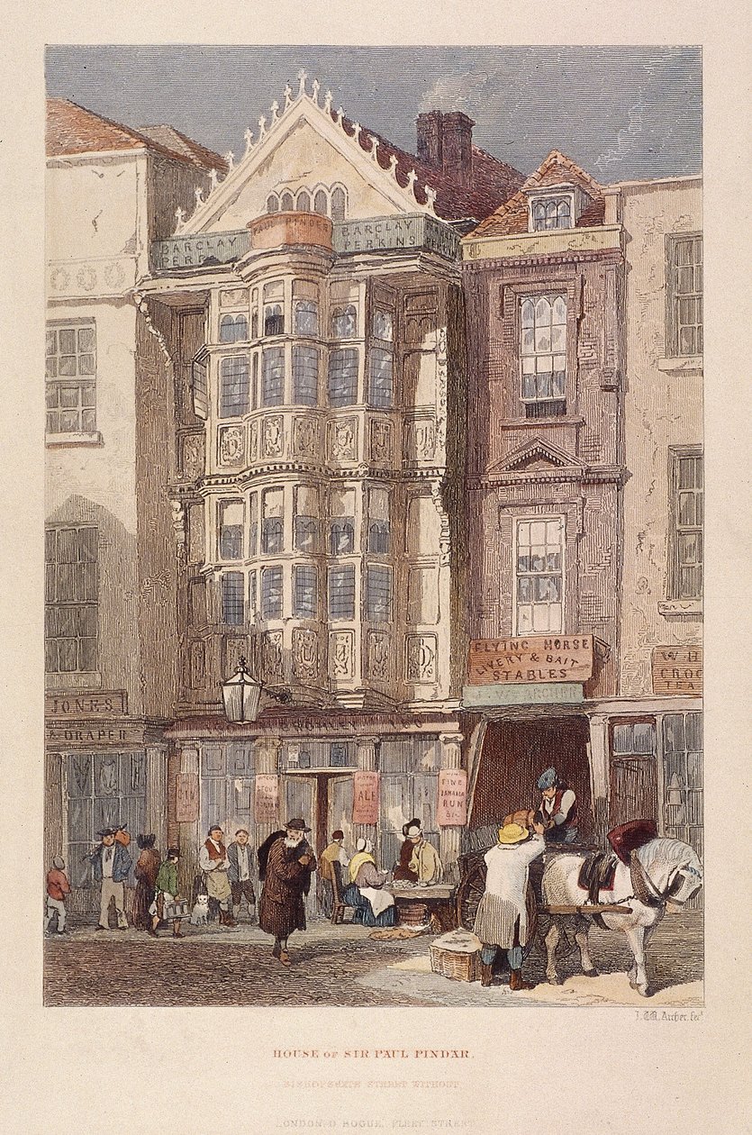 Paul Pindar Tavern, Bishopsgate, London, 1851 alkotó: John Wykeham Archer
