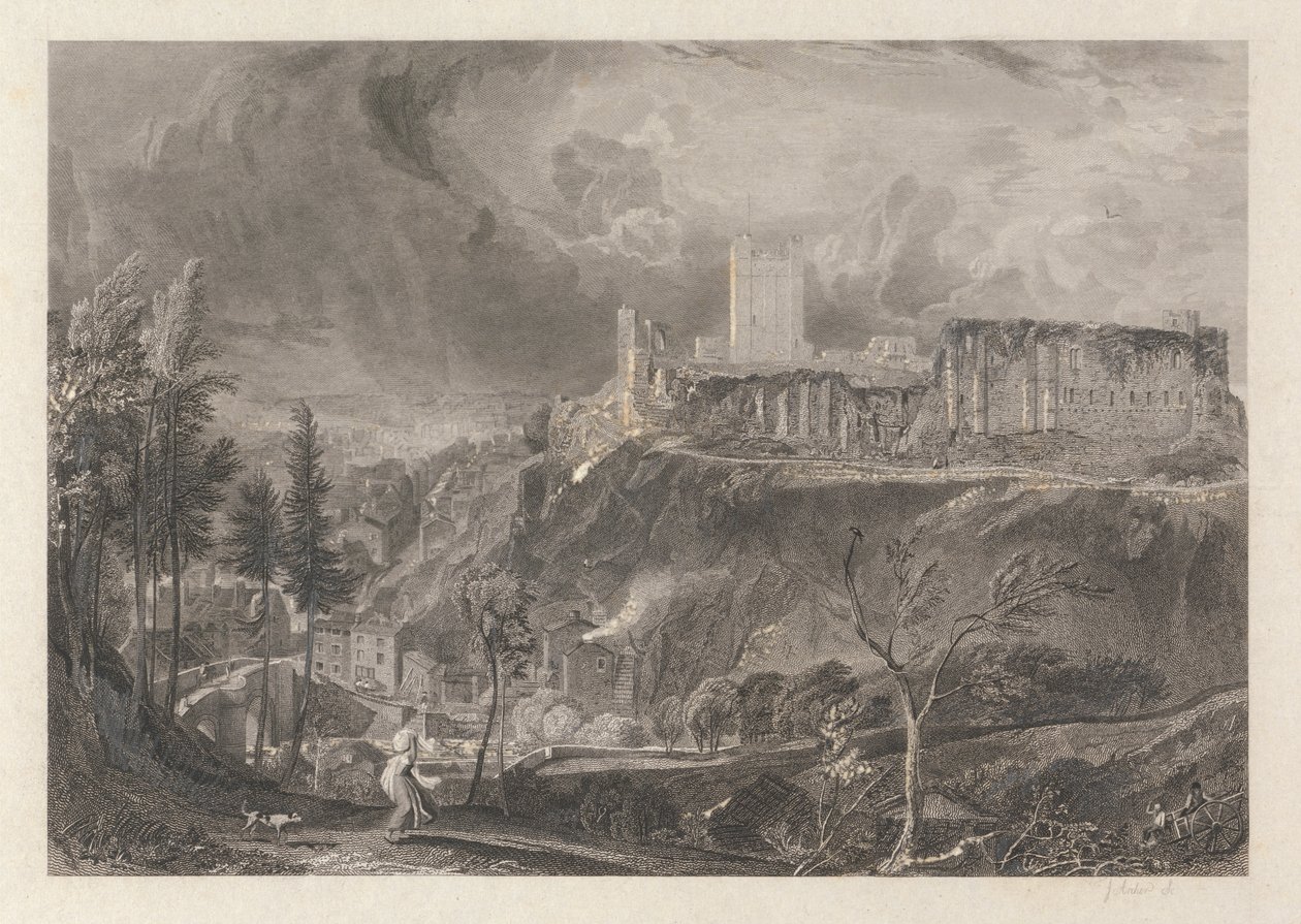 Richmondshire kastély és város alkotó: John Wykeham Archer