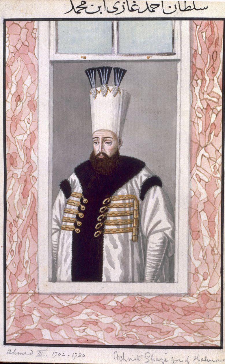 III. Ahmed (1673-1736) szultán 1703-30, „A török császárok portréi sorozata”, 1808 alkotó: John Young
