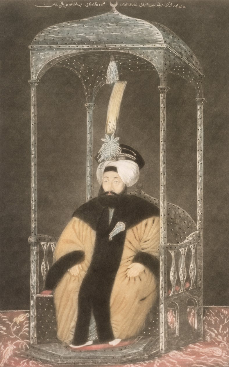 II. Mahmud (1785-1839) szultán 1808-39, „A török császárok portréi sorozata”, 1815 (mezzotinta) alkotó: John Young