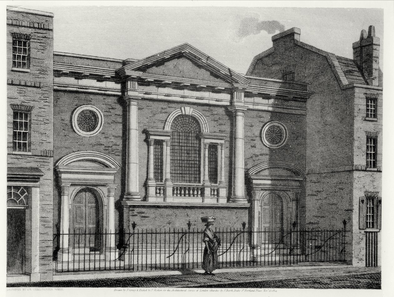 Szent Alfa-templom, J. Skelton metszet a London Churches Architectural Series számára, pub. J. Booth, 1814 alkotó: John after Coney