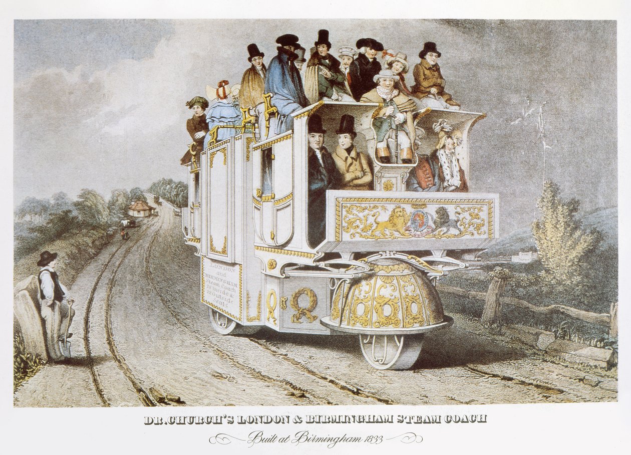 Dr. Churchs London & Birmingham Steam Coach, 1833 alkotó: John after Cooke