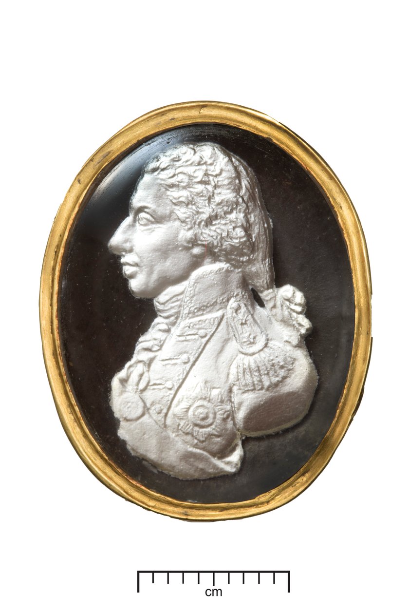 Lord Nelson admirális aranygyűrű, 1820 körül (arany és szulfid) alkotó: John after De Vaere