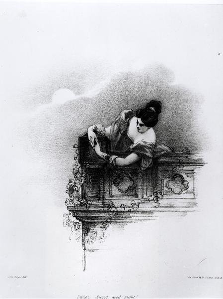 Fanny Kemble (1809-93) Júliaként, Édes jó éjszakát, vésette Richard James Lane (1800-72) alkotó: John after Hayter