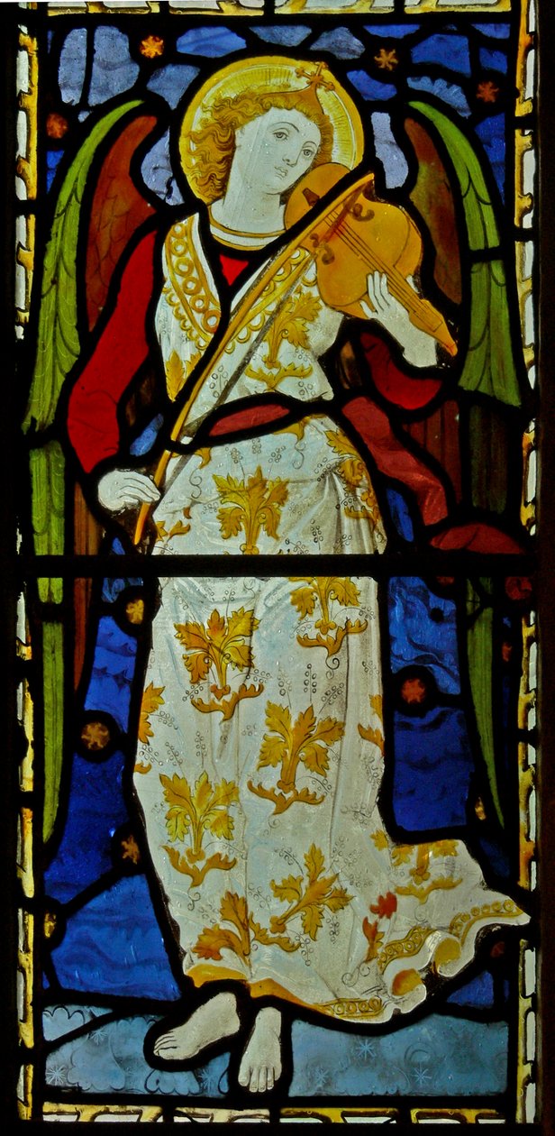 Zene angyal, 1870 (festett üveg) alkotó: John and Grylls Burlison