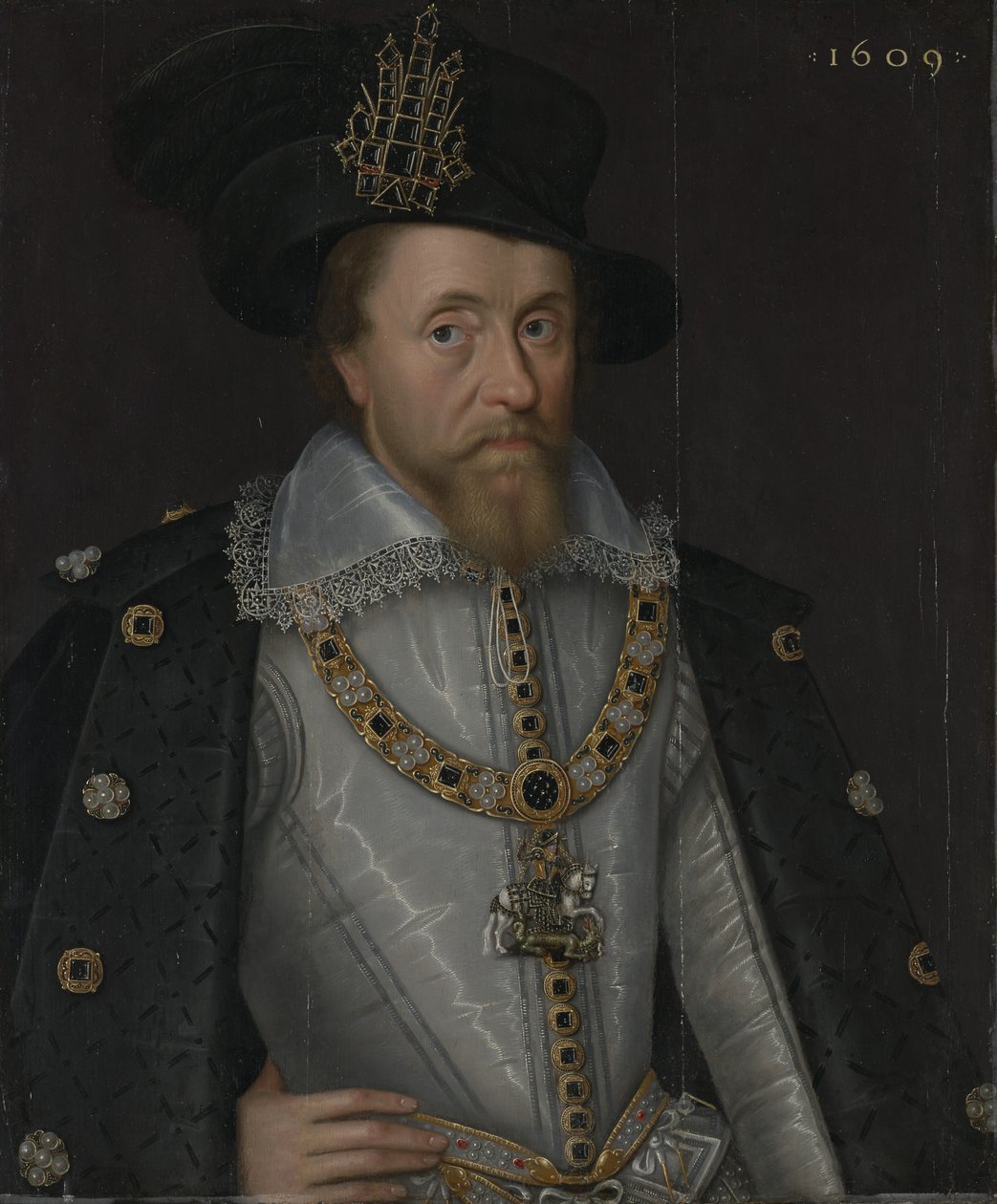 I. Jakab angol és VI. Jakab skót király (1566-1625) alkotó: John de Critz