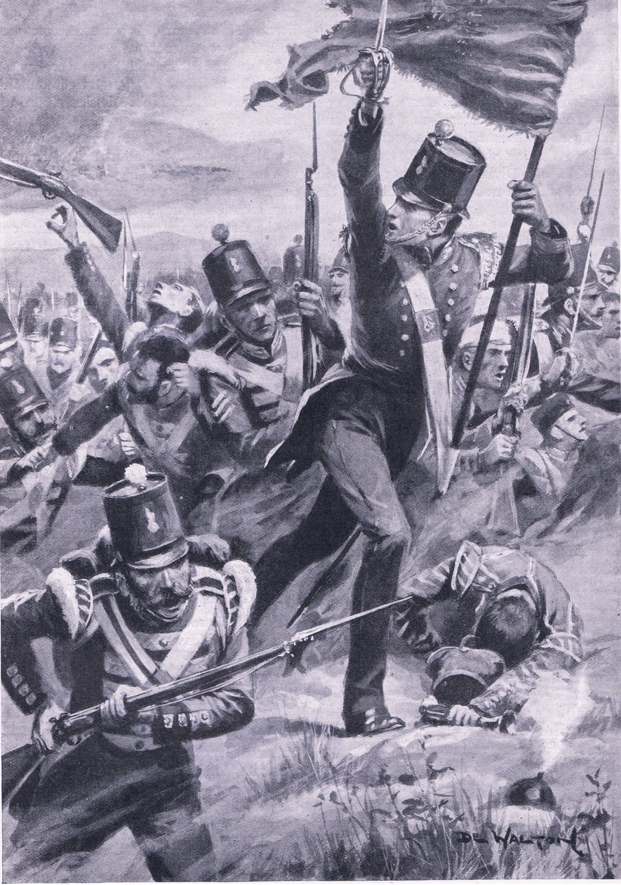 A könnyű hadosztály előretörése Almában, 1854. szeptember 20., illusztráció a „British Battles on Land and Sea” c. alkotó: John de Walton