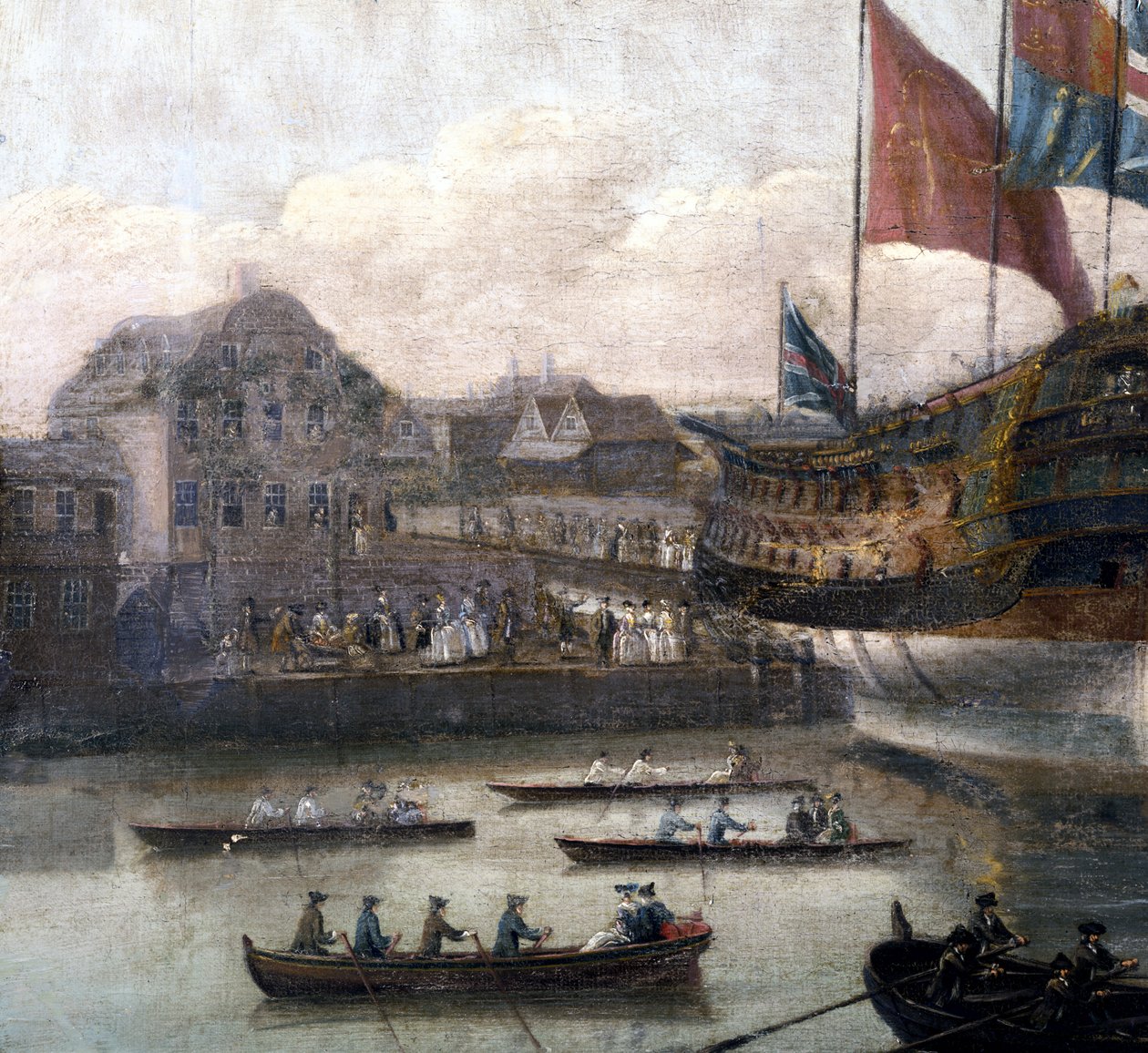 Indítás a Deptford Dockyardban, 1750 körül (264190 részlet) alkotó: John the Elder Cleveley