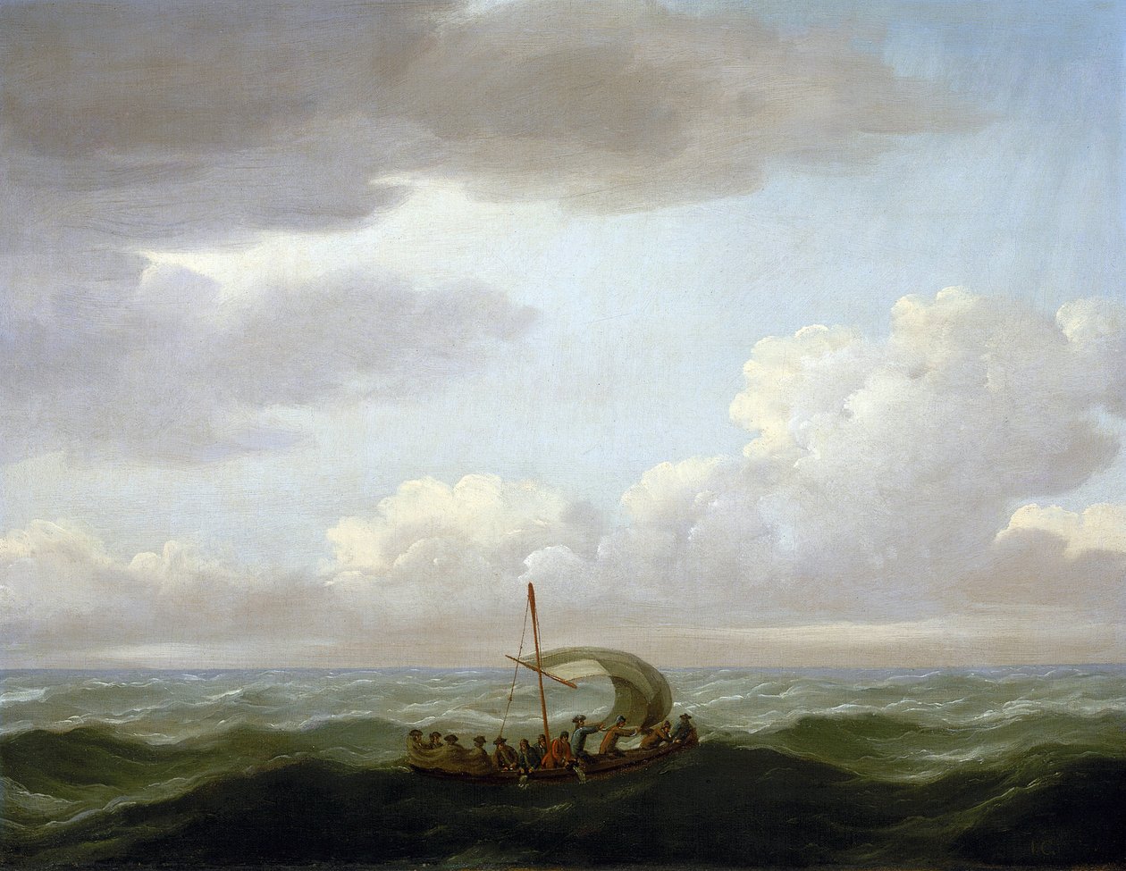 A "Luxborough" gálya legénysége egy mentőcsónakban. John Cleveley (1712-1777) 1727 körüli olajfestménye. alkotó: John the Elder Cleveley