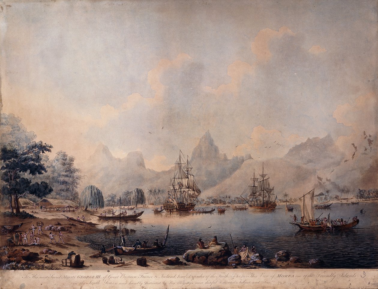 Moorea kilátása, 1787 alkotó: John the Younger Cleveley
