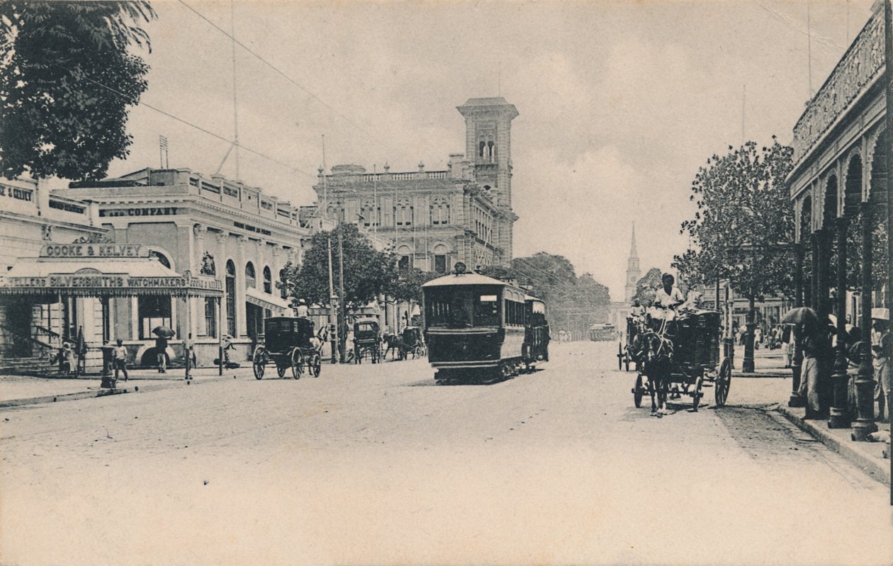 – A Régi Court House Street délről. Kalkutta, 1910. alkotó: Johnston and Hoffmann