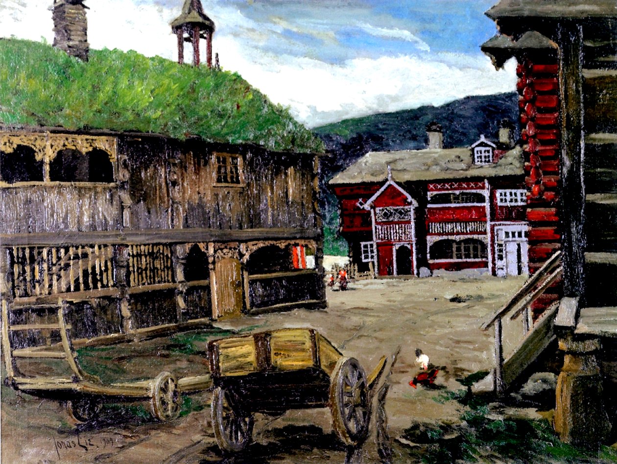 Egy norvég falu, 1909 alkotó: Jonas Lie
