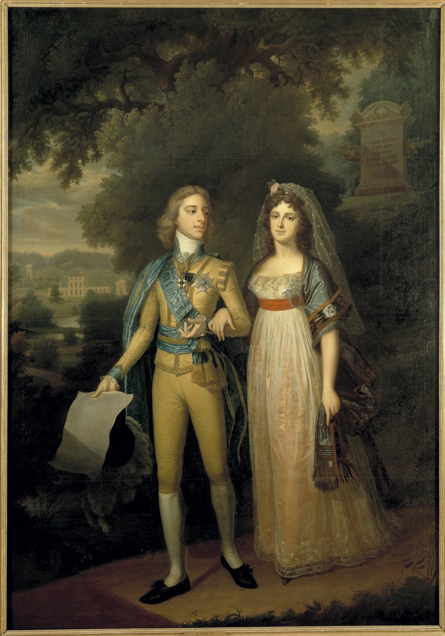 Gustave IV Adolphe de Suede – IV. Svéd Gustav Adolf (1778-1837) és Badeni Frederica Dorothea Wilhelmina (1781-1826), svéd királynő portréja, Forsslund, Jonas (1754-1809). Olaj, vászon, c. 1797-1800. Mérete: 273x195 cm. Nemzeti Múzeum St alkotó: Jonas Forsslund