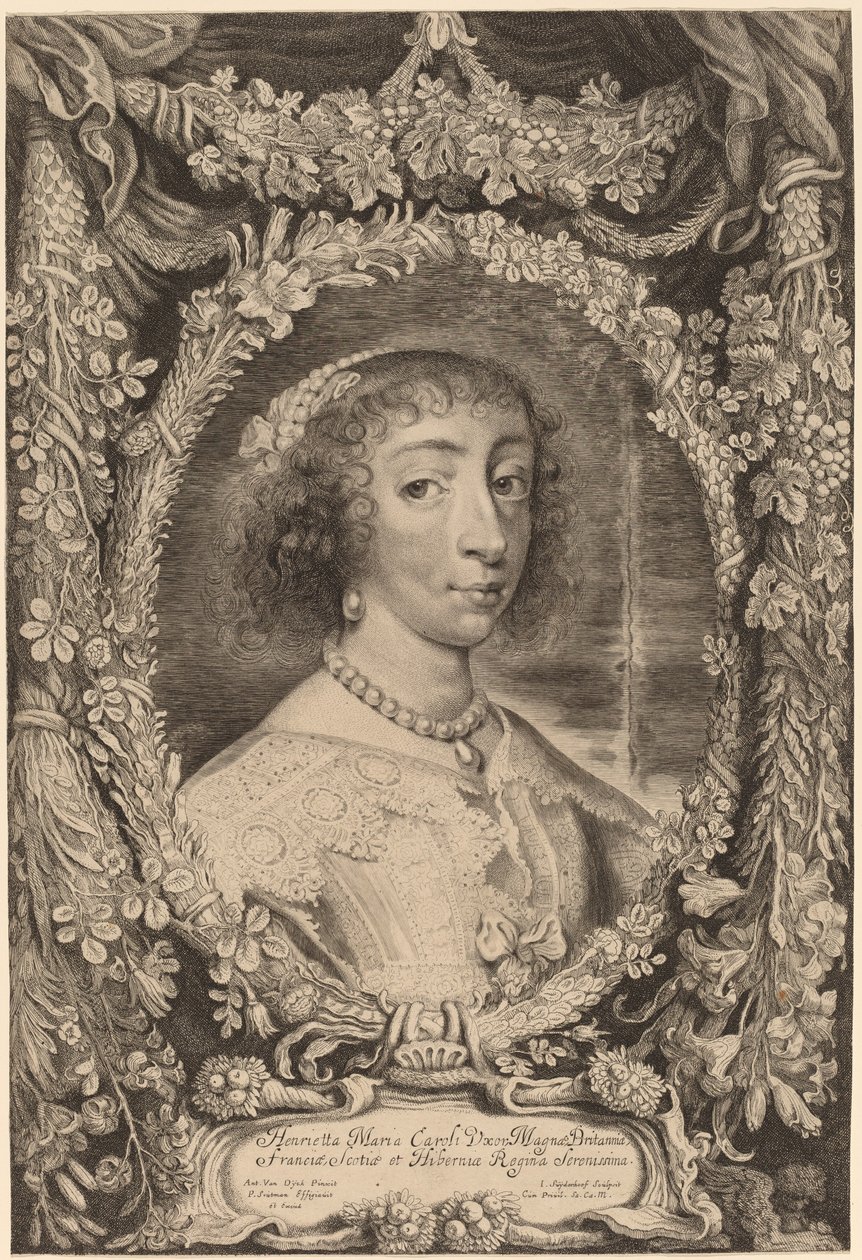 Henrietta Mária, Anglia királynője alkotó: Jonas Suyderhoff after Sir Anthony van Dyck