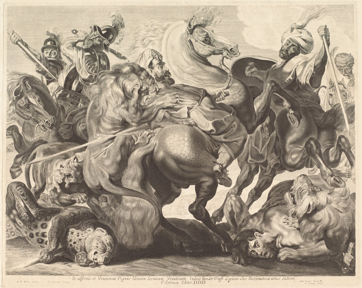 Oroszlánvadászat alkotó: Jonas Suyderhoff after Sir Peter Paul Rubens
