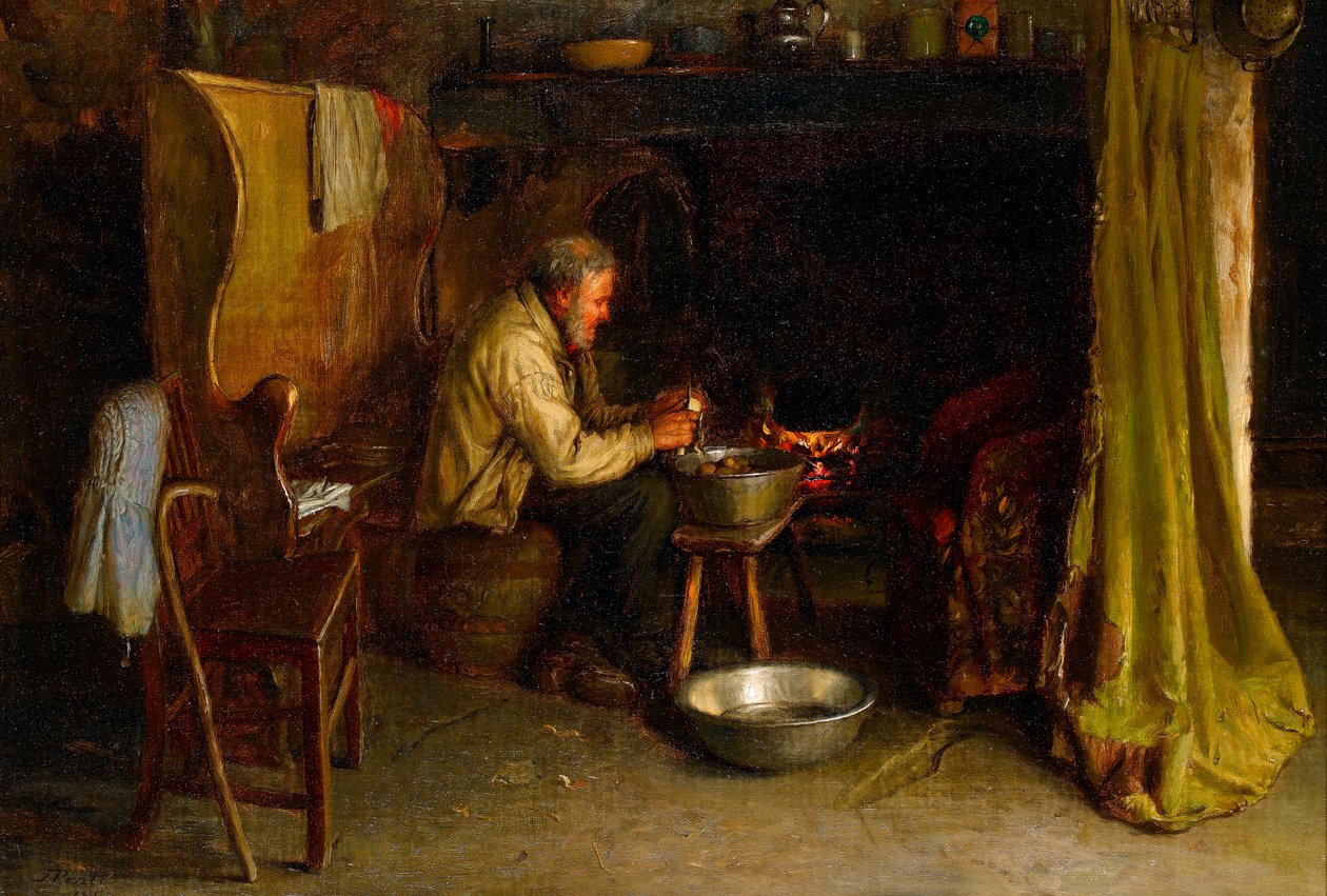 A burgonya hámozása, 1900 alkotó: Jonathan Pratt