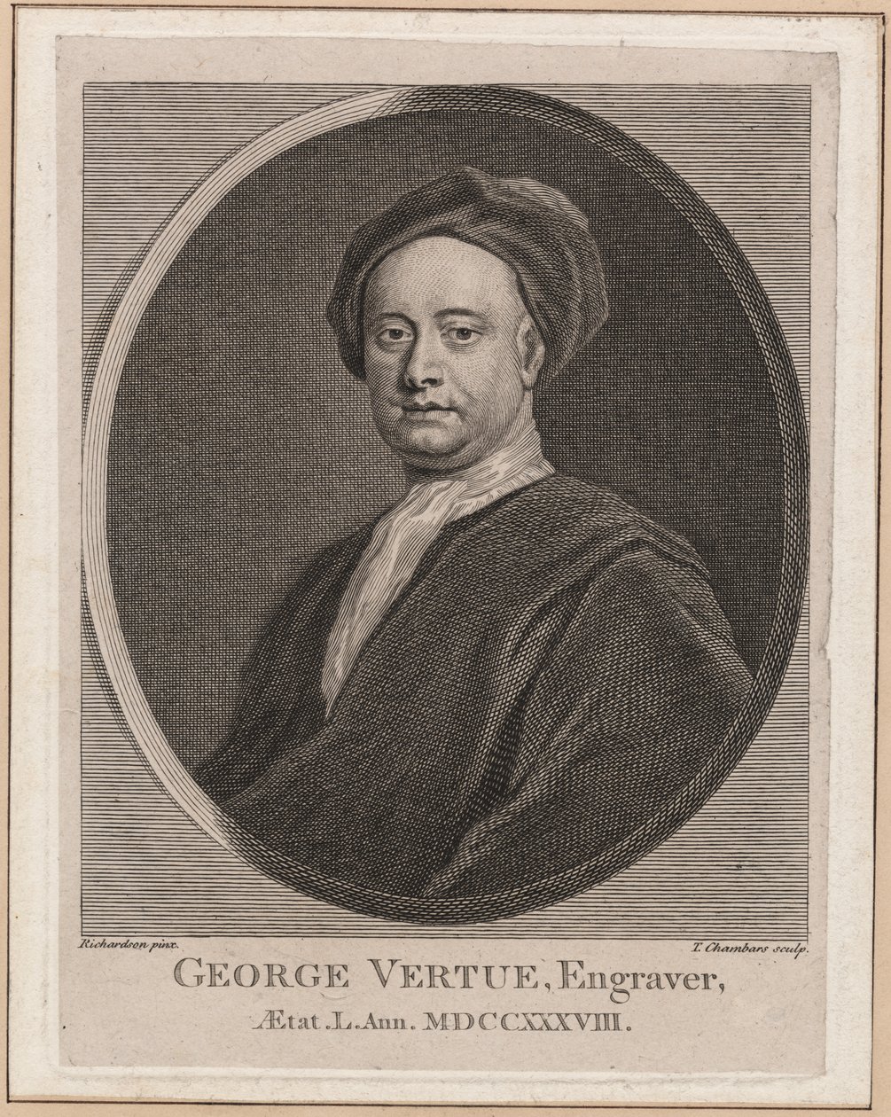 George Vertue, Thomas Chambars (1724-89) metszet, 1762 körül alkotó: Jonathan Richardson